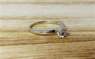 14K White Gold APX 1/3 CTW Round Diamond Engagement Ring SZ 6